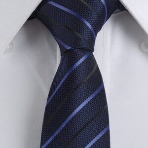 Navy Striped Necktie 2.5" x 58"